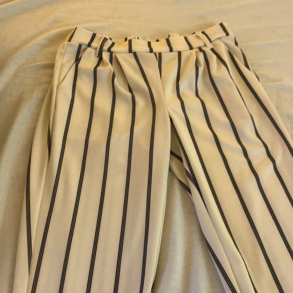 Simply Styled Striped Pants with Belt